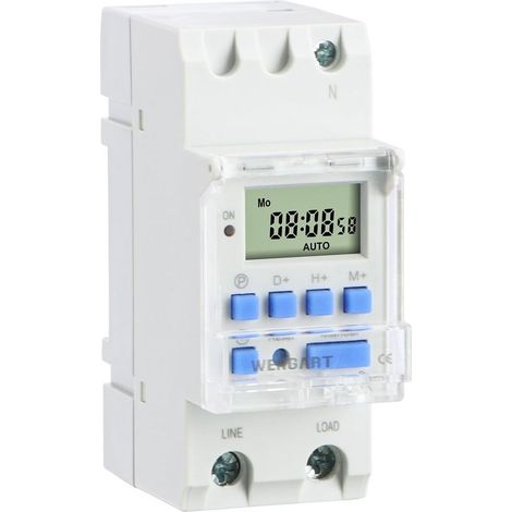 Minuterie numérique THC30,AC230V 30A programmable hebdomadaire, jusqu'à 28 Groupes activés et désactivés, Montage sur Rail, Sortie de Commutation sans potentiel (1/5)