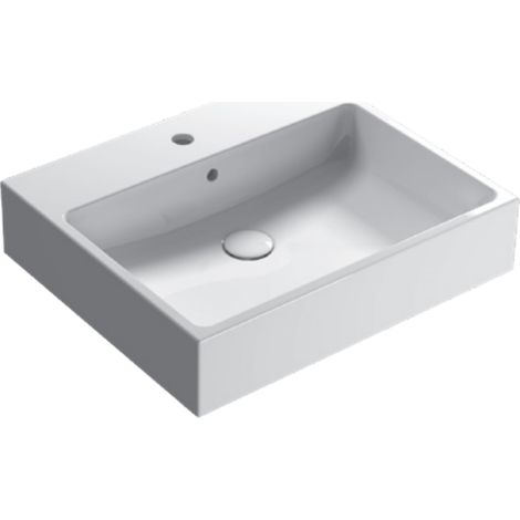 Lavabo in ceramica 60x50 cm Globo STONE SCQ62BI Bianco - Ceramica (1/3)