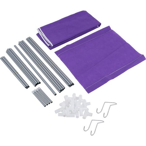 Armoire penderie compacte renforcée 3 barres tube 13mm Shanghai violette lot de 2 unités rangement vêtements solide et pratique (1/4)
