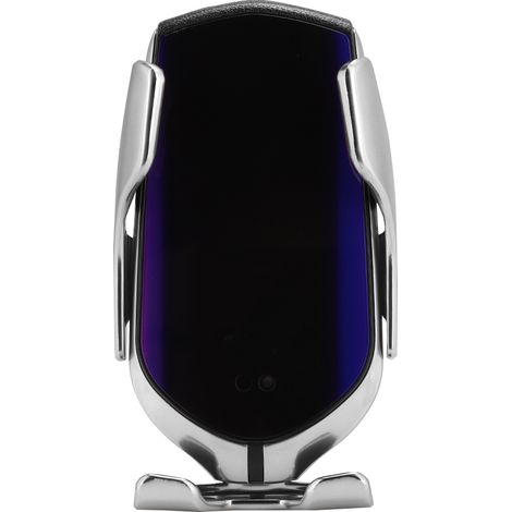 Chargeur de voiture sans fil 10 W R1 à induction infrarouge automatique pour téléphone portable, support pour prise d'air de voiture, argent (1/5)