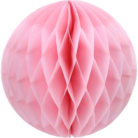 Boule alvéolée suspendue, faite main et très tendance, rose, idéale pour décorer une chambre nuptiale. (1/5)