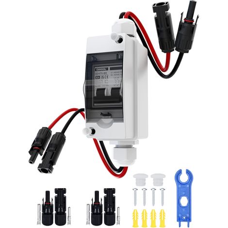 Interrupteur de déconnexion miniature DC 12V-400V avec boîtier IP65 pour MCB solaire Plug-and-Play (1S 30A) (1/5)