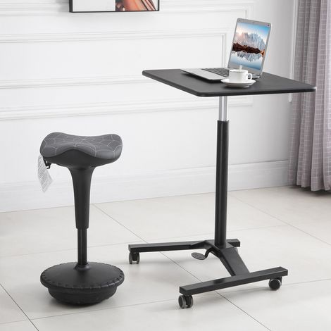Sgabello da ufficio girevole, ergonomico, regolabile in altezza da 65,5 a 83,5 cm, inclinabile a 120°, grigio.