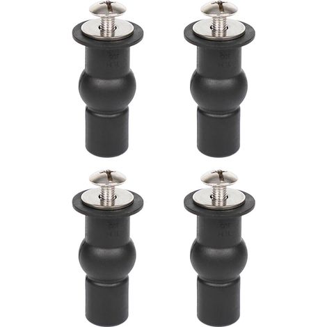 (Noir)4 Pièces Accessoires pour Siège de Toilette,Kit de Pièces de Siège de Toilette, Vis de Rechange, Vis de Charnière de Siège de Toilette pour Trou Borgne de Salle de Bain