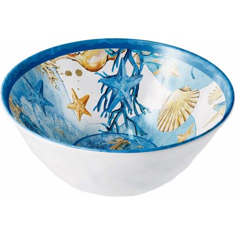 Regalo Italiano Ciotola Melamina Shell D 16 Cm H 6,5 Cm Blu 1 Pz