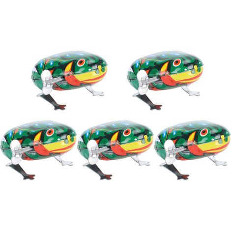 Jouets à Remonter, Grenouilles Sauteuses Grenouilles Sauteuses en Métal Vert Jouets à Remonter 5 Pièces Grenouilles à Ressort Mécanique Jouet Grenouilles Hoppity pour Accessoires (1/5)