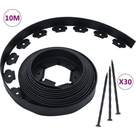 vidaXL Flexible Rasenkante mit 30 Erdspießen, 10 m, 5 cm