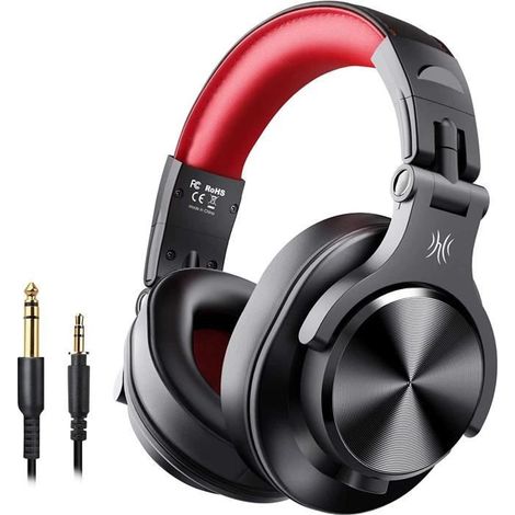 Casque Bluetooth 50 Heures d’Autonomie OneOdio A70 Casque Audio Sans Fil avec Microphone Antibruit CVC 8.0, Casque studio, Casque Mo (1/4)