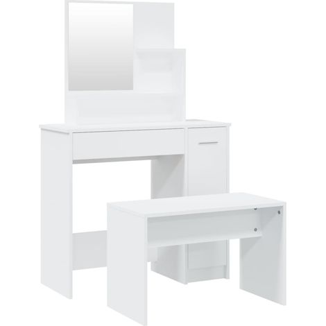 Tocador mesa de maquillaje muebles de diseño muebles de dormitorio 86,5 x 35 x 136 cm blanco 020006345