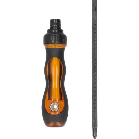 Tournevis magnétique rétractable à cliquet et fente cruciforme double extrémité (1/5)