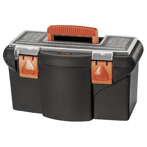 TEC HIT 303959 - Boîte à outils plastique 16' - fournie avec plateau porte outils et couvercle organisateur