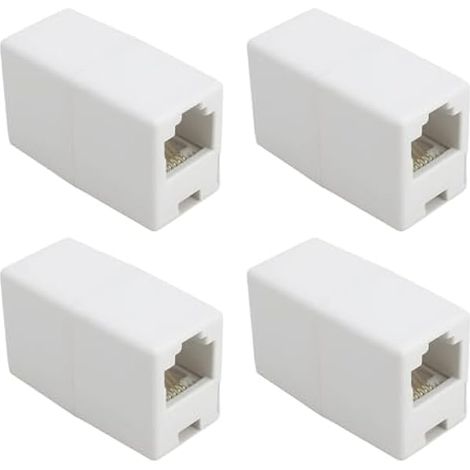 VGOL 4 Pièces Adaptateur Femelle vers Femelle RJ11 6P4C pour Téléphone Fixe Fax Modems ADSL (1/5)