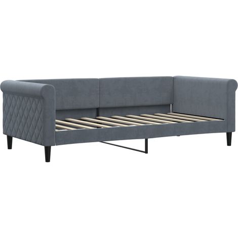 Day Bed without Mattress Dark Grey 90x190 cm Single Velvet vidaXL (1/5)