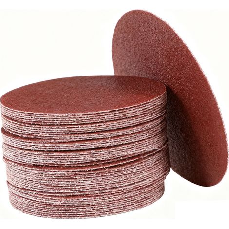 Ortviai Disques abrasifs ronds 4 pouces (100 mm) – 100 unités, grain 1500, pour bois et métal, rouge, à coller (1/5)