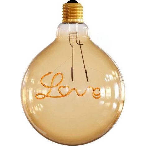 Globe LED Doré "Love" – 5 W, 250 lm, 1800 K Dimmable, Spéciale Suspension