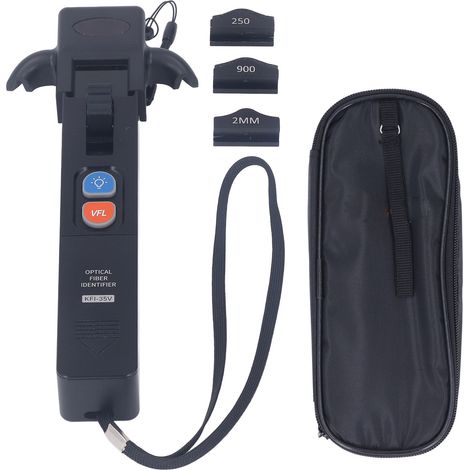 Détecteur de fibre optique 800-1700nm, identification de signal CW 270Hz/1kHz/2kHz, indicateur LED, testeur de câble avec VFL 10mW, outil de maintenance réseau (1/5)