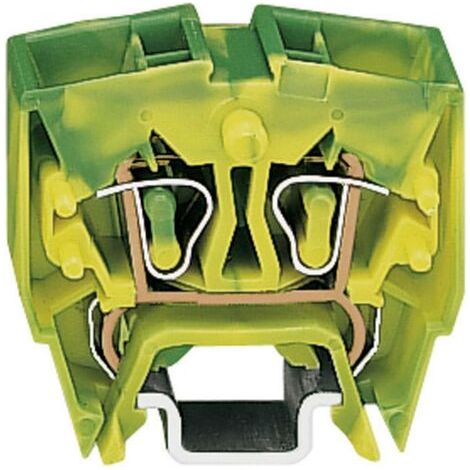 Borne pour conducteur de protection WAGO 264-727 10 mm ressort de traction Affectation: terre vert, (1/4)