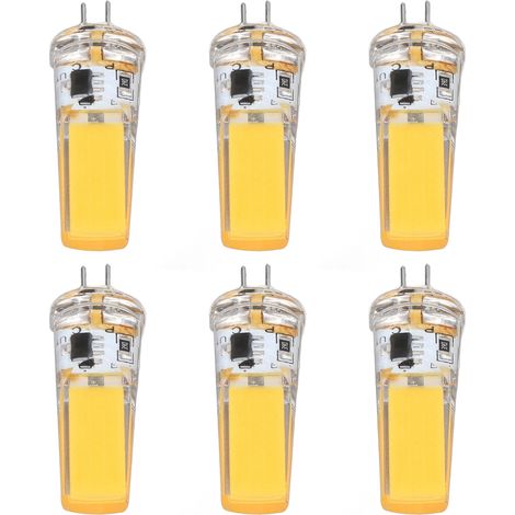 6er-Pack G4 9W dimmbare COB-LED-Lampen, 500 lm, für Deckenleuchten, Außenlampen und Kronleuchter, warmweißes Licht (3000 K) (1/5)