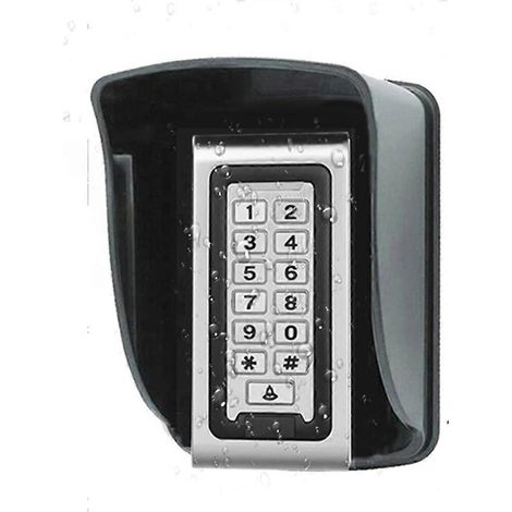 Clavier de contrôle d'accès RFID 125 kHz pour porte métallique avec lecteur de cartes 125 kHz, porte-clés et système de contrôle d'accès avec climatisation et couvercle. (1/5)