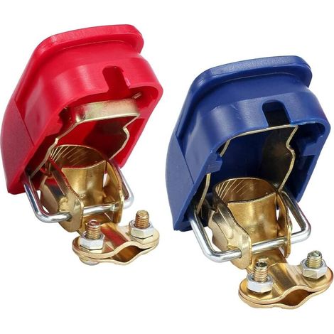 Paire de pinces rapides pour batterie de voiture 12 V/24 V Paire de pinces pour bornes de batterie pour caravane et camping-car Paire de pinces pour bateau et voiture (1 paire)(3) (1/4)