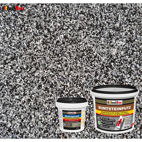 IsolBau Set Intonaco per Mosaico Mosaikputz BP30 10kg + Primer al Quarzo Quarzgrund 1,5kg (1/2)