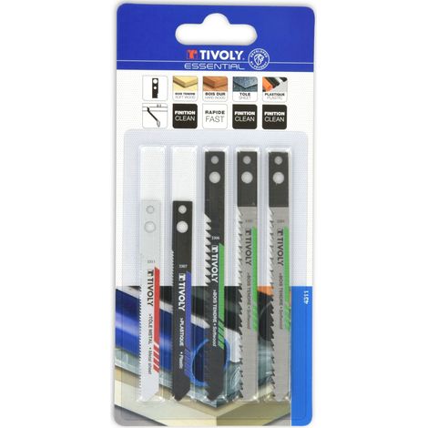 Tivoly • 5 Lames de Scie Sauteuse Makita • Coupe Précise • Coupe Rapide • Pour Bois Tendre • Pour Bois Dur • Pour Métal • Pour Plastique
