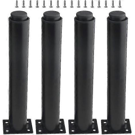 (25-42 cm, noir) Ensemble de 4 pieds de meuble réglables en métal robustes et durables (1/5)