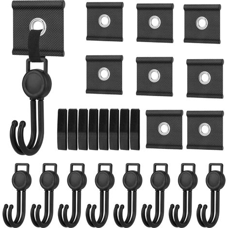 8 Pièces Œillets de Passepoil pour Rail de Store de 5/6 mm -7/8 mm,Oeillets de Crochet Auvent avec 8 Ceinture Velcro et 8 Crochets en Plastique pour Camping,Caravane,Auvent,Tente de Camping (1/5)