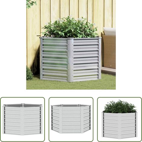 Hochbeet - Garten-Hochbeet 129x77 cm Verzinkter Stahl Silber (1/5)