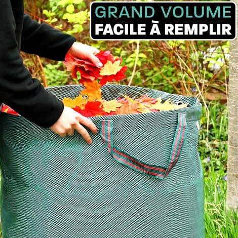 3 Sacs Poubelle De Jardin 300 L - Avec 4 Poignées Anti-Déchirure - Pliable, Réutilisable, Robuste - Sac De Déchets (1/5)