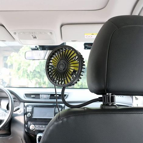5V-Autoventilator (Traseiro-Bank, 10540180 mm) - Leise - 360°-Drehung - 3-Gang-USB - Für Auto, SUV, Caminhão (1/5)