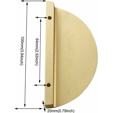 Lot de 10 poignées de tiroir ou d’armoire en forme de demi-lune en laiton brossé Doré 10 cm-- (1/4)
