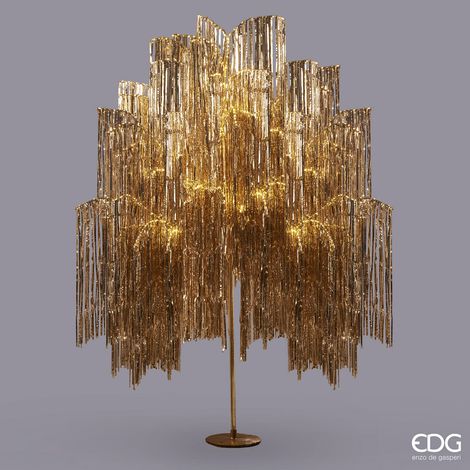 EDG Enzo De Gasperi Albero di Natale Led Frange 2.160 Microled H 300 Cm D 160 Cm Champagne (1/5)