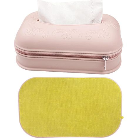 Porte-Boîte à Mouchoirs - Étui De Stockage en Silicone avec Fermeture Éclair À Serviettes  Organisateur de Mouchoirs de Table - pour Salles De Bain, Salles À Manger, Commodes, Cuisines, (1/5)