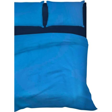 IlGruppone Completo Letto Lenzuola Tinta Unita bicolore 100% Cotone Made in Italy 6 Misure AvioBlu - 1 Piazza