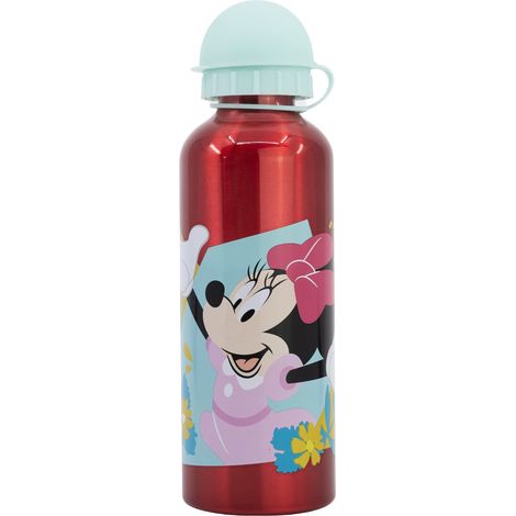 Borraccia in Alluminio per Bambini con Grafica Disney Minnie da 530 ml, con coperchio di sicurezza, beccuccio, lavabile e riutilizzabile (1/3)