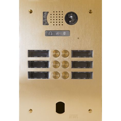 Plaq Video Alu 2R 6 Bp 2Voice Champagne - Urmet Série V83 V83/206CH