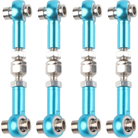 4 Pièces Tige de Direction en Alliage d'Aluminium pour HSP 94122, Pièces Améliorées RC, 1/10 Bleu (1/5)