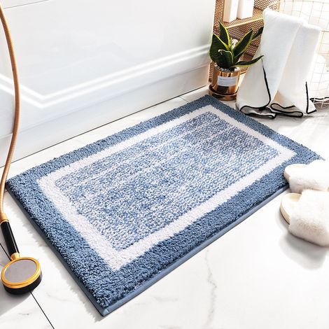 Tapis de bain doux floqué au design simple