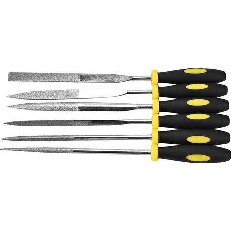 Ortviai Lot de 6 limes mini en acier au carbone 4 × 160 mm pour bois et métaux – Lime à main professionnelle (1/5)