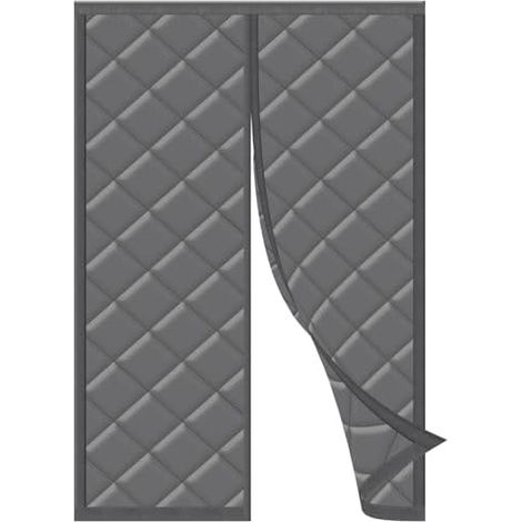 Moustiquaire Porte Fenetre Magnétique 90X200cm,Rideau Anti Mouche, Rideaux Aimantée Sans Percage, Moustiquaires Ementer Aimanté pour Porte Exterieur, Balcon, Camping car, Terrasse ,Gris