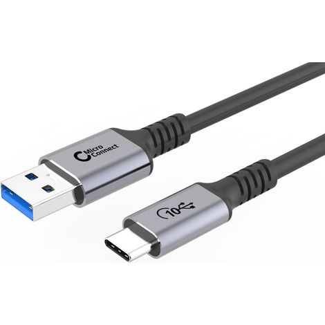 Cable MicroConnect USB-C - USB-A de 0,5 m, 10 Gbps, 60 W