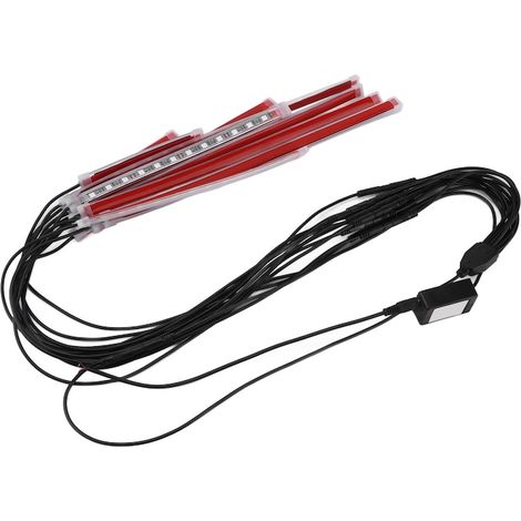 Kit éclairage LED moto RGB, 12 bandes LED noires, télécommande Bluetooth APP, dimensions multiples, faisceau flexible pour personnalisation. (1/5)