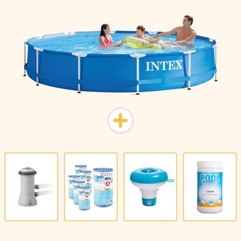 Intex Piscine Tubulaire Ronde - 366x76 cm - 5-pièces SCB89 (1/5)
