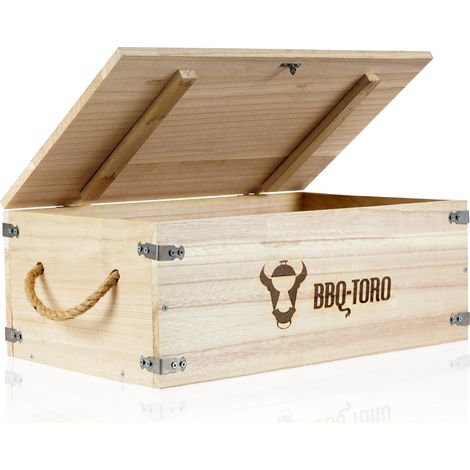 BBQ-Toro Rustikale Holzkiste für Dutch Oven und Grillzubehör, Aufbewahrung, Aufbewahrungsbox (1/3)