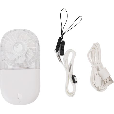 Vent portable pliable Ortviai – 5 vitesses, silencieux, batterie intégrée 1200 mAh, blanc, 130 g (1/5)