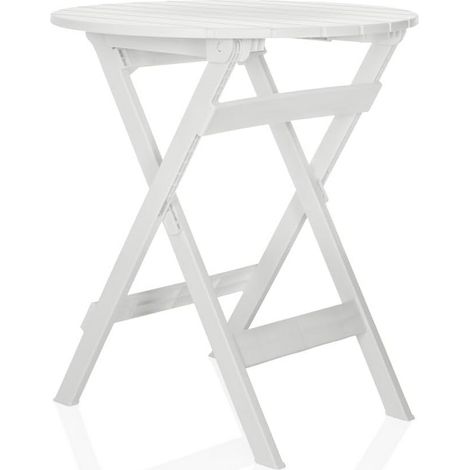 Table de jardin / table pliante TRAVANO T plastique blanc hjh LIVING