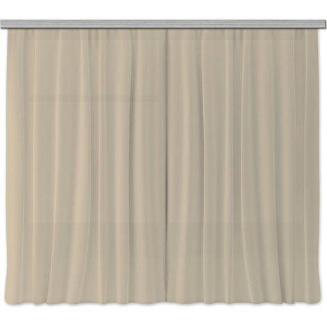 Rideaux unicolore beige foncé - 2 pièces - L180 cm x H 160cm (1/4)