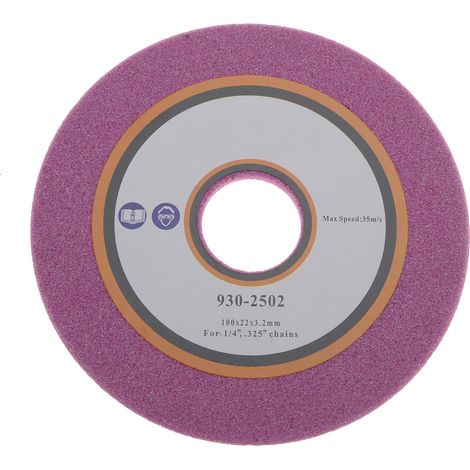Meule 100x22x3,2mm pour affuteuse de chaîne Pas 1/4 et 3/8 mini