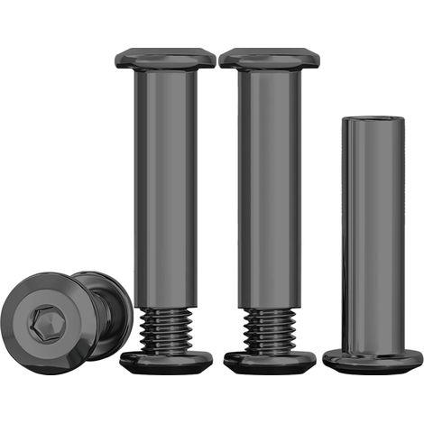 Lot De 10 Vis De Connexion M6 Vis De Meubles Noir M6x25mm En Acier Inoxydable A2 V2A Connecteurs De Meubles 10 Vis Pour Meubles, 10 écrou à Douille Connecteur D'armoire (1/5)